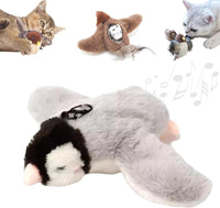 Thumbnail for Cat Toys - Cat Toys with Catnip - Flappy Bird Cat Toy for Indoor Cats - Rechargeable - Electric Cat Toys - With Sound - Plush Sports Toy for Kittens - Gray Penguin