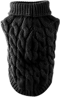 Thumbnail for Dog Coat - Dog Sweater Vest - Warm Dog Coat - Winter Dog Sweater - Soft Knitted Wool Dog Clothes - Crochet Coat - Perfect for Small Dogs - Medium-Sized Dogs - Size M - Black