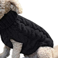 Thumbnail for Dog Coat - Dog Sweater Vest - Warm Dog Coat - Winter Dog Sweater - Soft Knitted Wool Dog Clothes - Crochet Coat - Perfect for Small Dogs - Medium-Sized Dogs - Size M - Black