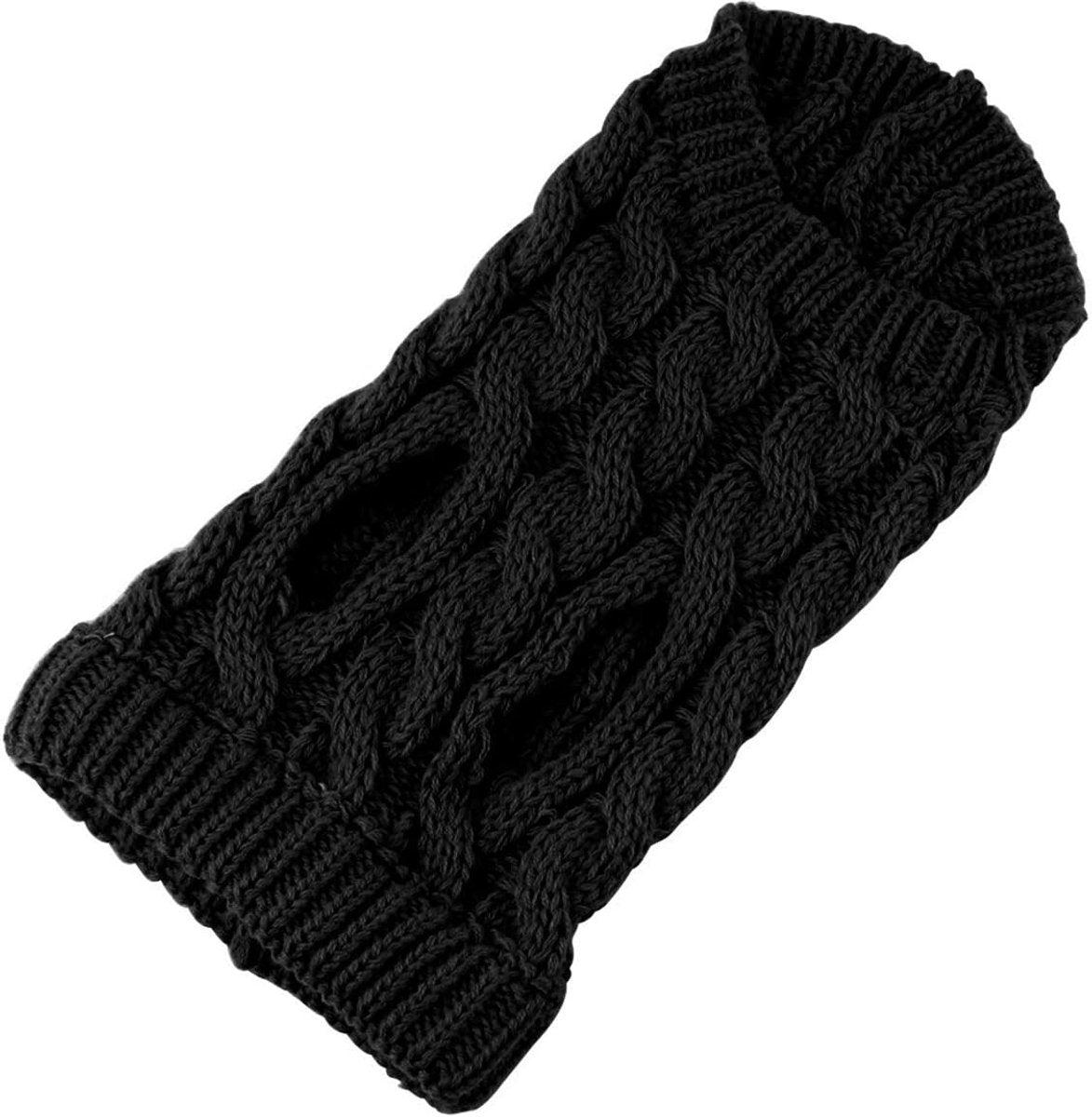 Dog Coat - Dog Sweater Vest - Warm Dog Coat - Winter Dog Sweater - Soft Knitted Wool Dog Clothes - Crochet Coat - Perfect for Small Dogs - Medium-Sized Dogs - Size M - Black