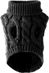 Thumbnail for Dog Coat - Dog Sweater Vest - Warm Dog Coat - Winter Dog Sweater - Soft Knitted Wool Dog Clothes - Crochet Coat - Perfect for Small Dogs - Medium-Sized Dogs - Size M - Black