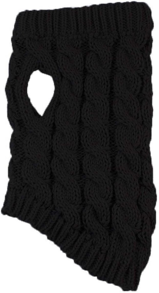 Dog Coat - Dog Sweater Vest - Warm Dog Coat - Winter Dog Sweater - Soft Knitted Wool Dog Clothes - Crochet Coat - Perfect for Small Dogs - Medium-Sized Dogs - Size M - Black