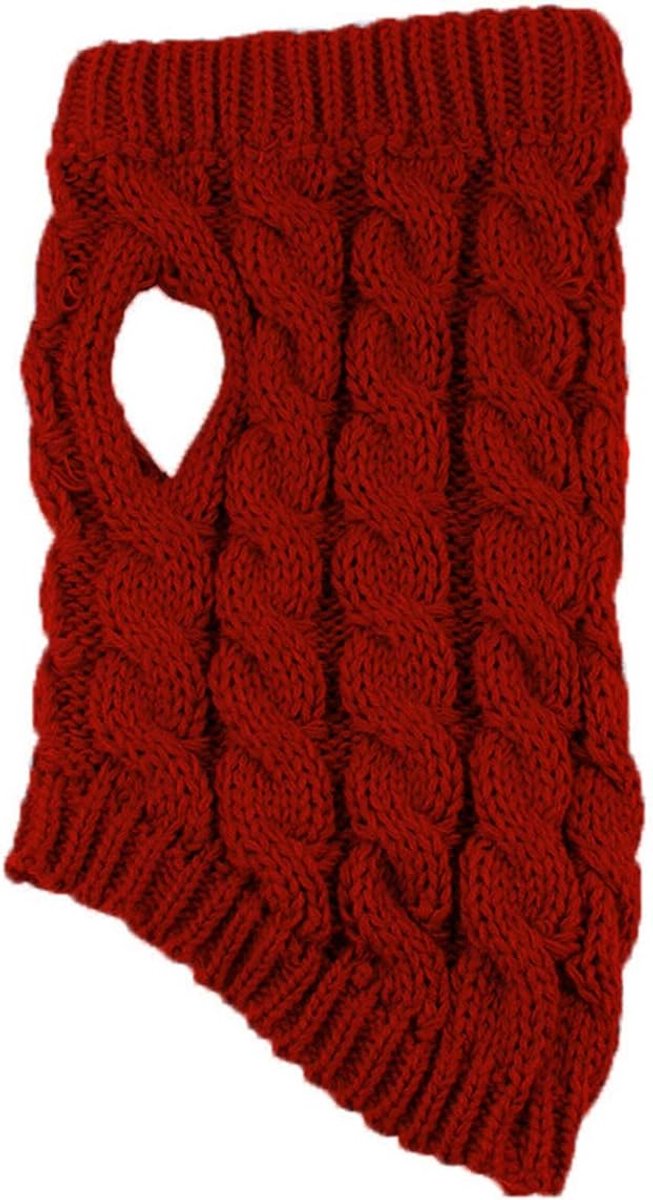 Dog Coat - Dog Sweater Vest - Warm Dog Coat - Winter Dog Sweater - Soft Knitted Wool Dog Clothes - Crochet Coat - Perfect for Small Dogs - Medium-Sized Dogs - Size M - Red