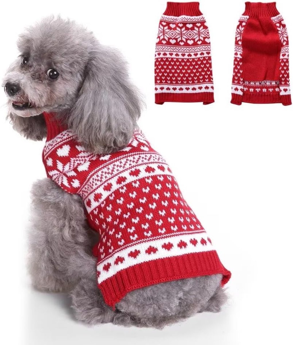 Dog Sweater - Christmas Dog Sweaters - Sleeveless Dog Sweaters - Dog Coat - Warm Autumn and Winter Puppy Sweater - Ugly Sweater - Perfect for Small Dogs - Dog - Medium - New Year's Holidays - XL