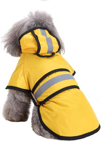 Thumbnail for Dog Coat - Dog Raincoat - Reflective Dog Raincoat - With Hood - Adjustable Raincoat - Lightweight Raincoat - Yellow - Size M - Perfect for Small and Medium-Sized Dogs