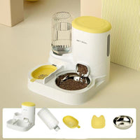 Thumbnail for 2-in-1 Automatic Cat Feeder and Water Dispenser for Pets, Compatible with Cats and Dogs, Yellow