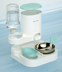 Thumbnail for 2-in-1 Automatic Cat Feeder and Water Dispenser for Pets, Compatible with Cats and Dogs, Yellow
