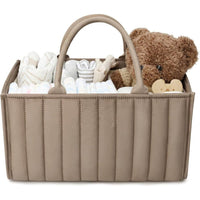Thumbnail for Baby Diaper Storage Basket, Large Capacity Breathable Water Resistant, for Home and Travel Use, Brown