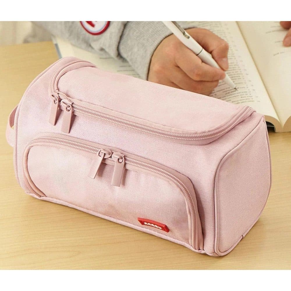 3 Layer School Pencil Case Pink, Multifunctional Spacious Pencil Bag for Pens and Stationery