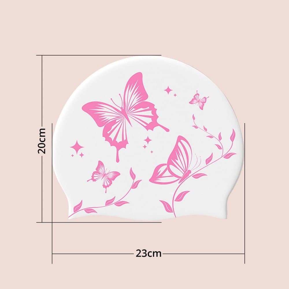 Waterproof Silicone Swimming Cap for Adults, Non-Slip Elastic Comfortable Swim Cap for Swimming and Water Activities, White