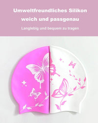 Thumbnail for Waterproof Silicone Swimming Cap for Adults, Non-Slip Elastic Comfortable Swim Cap for Swimming and Water Activities, White