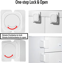Thumbnail for Child-safe cabinet locks - Child-safe locks for drawers and refrigerators - 3 easy-to-install units - 4 flush locks and 2 angled locks