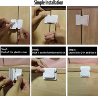 Thumbnail for Child-safe cabinet locks - Child-safe locks for drawers and refrigerators - 3 easy-to-install units - 4 flush locks and 2 angled locks