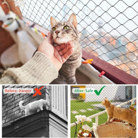 Thumbnail for Cat Net - 8*3 m - Cat Balcony Net - Cat Protection Net - Cat Mesh - fall protection net for cats - fall safety net - mesh balcony railing - dog fencing - fall protection net for pets - safety net - with accessories - black