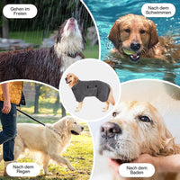 Thumbnail for Dog bathrobe - Pet bath towel - Bathrobes for pets - Dog drying coat Bath towel - Dog towel - super absorbent dog towel - with Velcro - adjustable - for large, medium, small dogs - chest circumference 100 cm - grey - L
