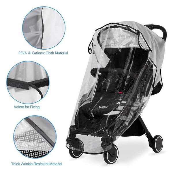 Universal Stroller Rain Cover 5-in-1 Transparent Weather Protection for Infants
