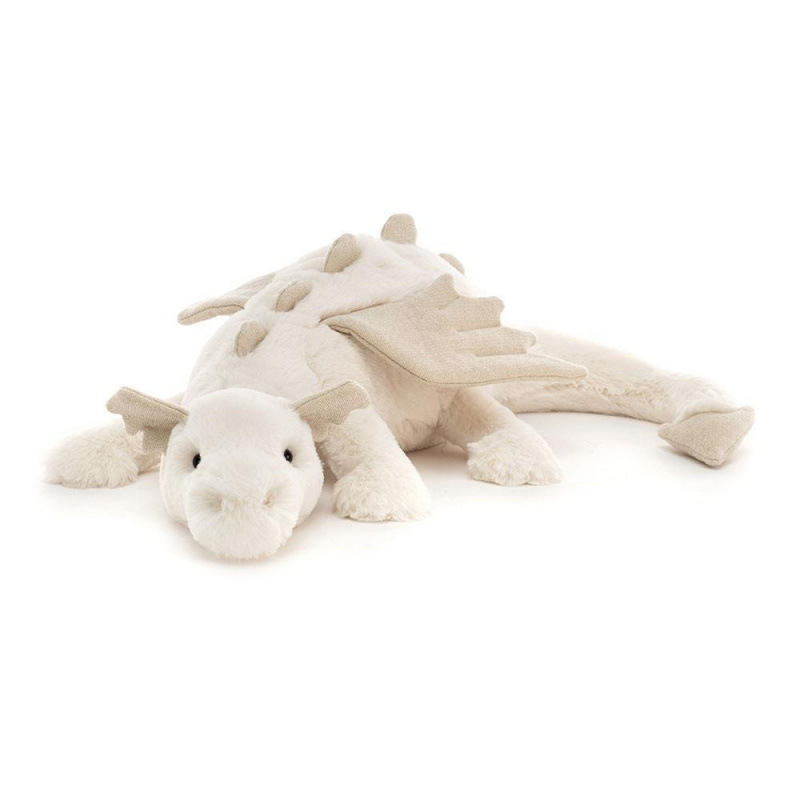 Snow Dragon Soft Toy, Huge 66 cm - Mythical Plush Toy - Classic Children's Gift white