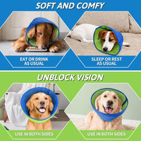 Thumbnail for Soft Dog Cone for Dogs After Surgery, Breathable Dog Cones for Large Medium Small Dogs and Cats Anti-Lick Protective Wound,Adjustable Dog Recovery Cone Collar, Elizabethan Collar for Pet (M)