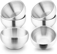 Thumbnail for Stainless Steel Bowls for Kids-6 Pack, 12OZ Double Walled Baby Toddler Bowls for Baby Food/Cereal/Snack, 18/10 Non-Toxic Metal & Unbreakable, Dishwasher Safe