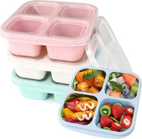 Thumbnail for Snack Boxes with Compartments for Kids and Adults 4-Compartment Bento Lunch Boxes 4-Pack