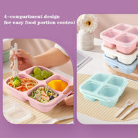 Thumbnail for Snack Boxes with Compartments for Kids and Adults 4-Compartment Bento Lunch Boxes 4-Pack