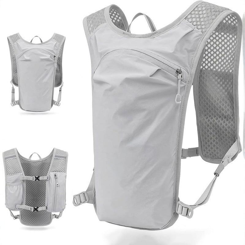 Backpack - Running Hydration Vest - Lightweight Insulated Backpack with 1.5L Hydration Blaster - Suitable for Hiking, Trail Running, Cycling, Racing & Marathons - Gray