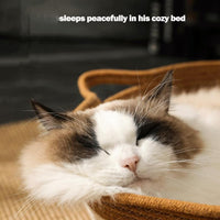 Thumbnail for Stimulicat Cat Bed Rope Cotton, Stimuli cat Basket Bed, Cotton Rope Woven Round Cat Beds Basket with Built-in Teasing Ball, Handwoven Foldable Scratchable for Small & Large pet Green