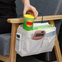 Thumbnail for Jierger Bedside Caddy Hanging Bed Organizer Storage Bag Pocket for Bunk and Hospital Beds, College Dorm Rooms Baby Bed Rails, Camp 4 Pockets One Size B