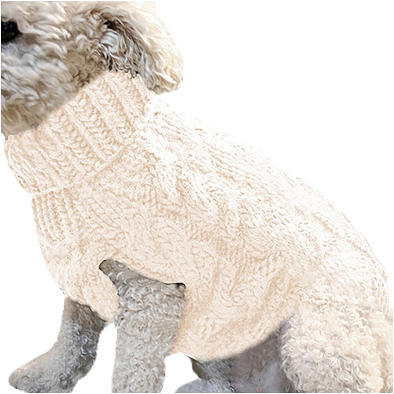 Clearance Under $5 Boovnll Dog Sweater, Winter Turtleneck Knitted Keep Warm Sleeveless Pet Clothes, Dog Clothes for Small Dog Fall Winter Dog Sweaters, (Black, S) L White