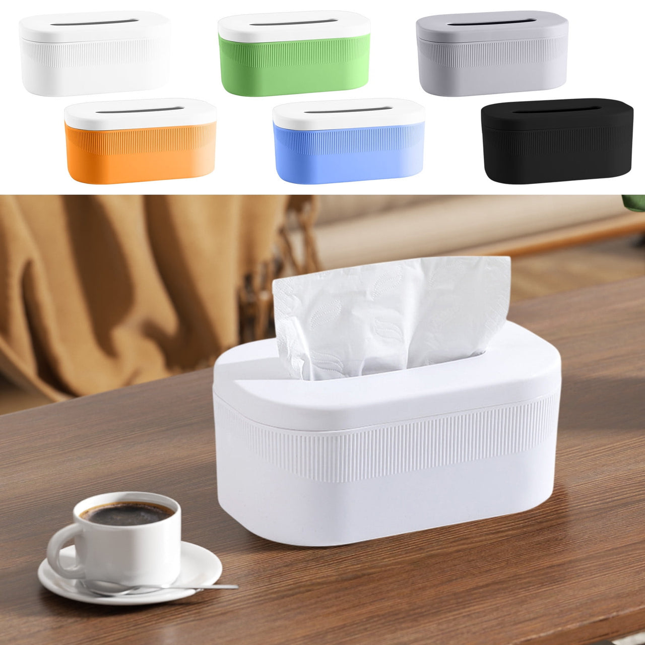 PALIFEUR Tissue Box Cover Rectangle, Extremely Austere Napkin Facial Tissue Holder, Convenience Kleenex Box Covers for Bathroom Toilet Bedroom Living Room Table Desk Office #1_Orange