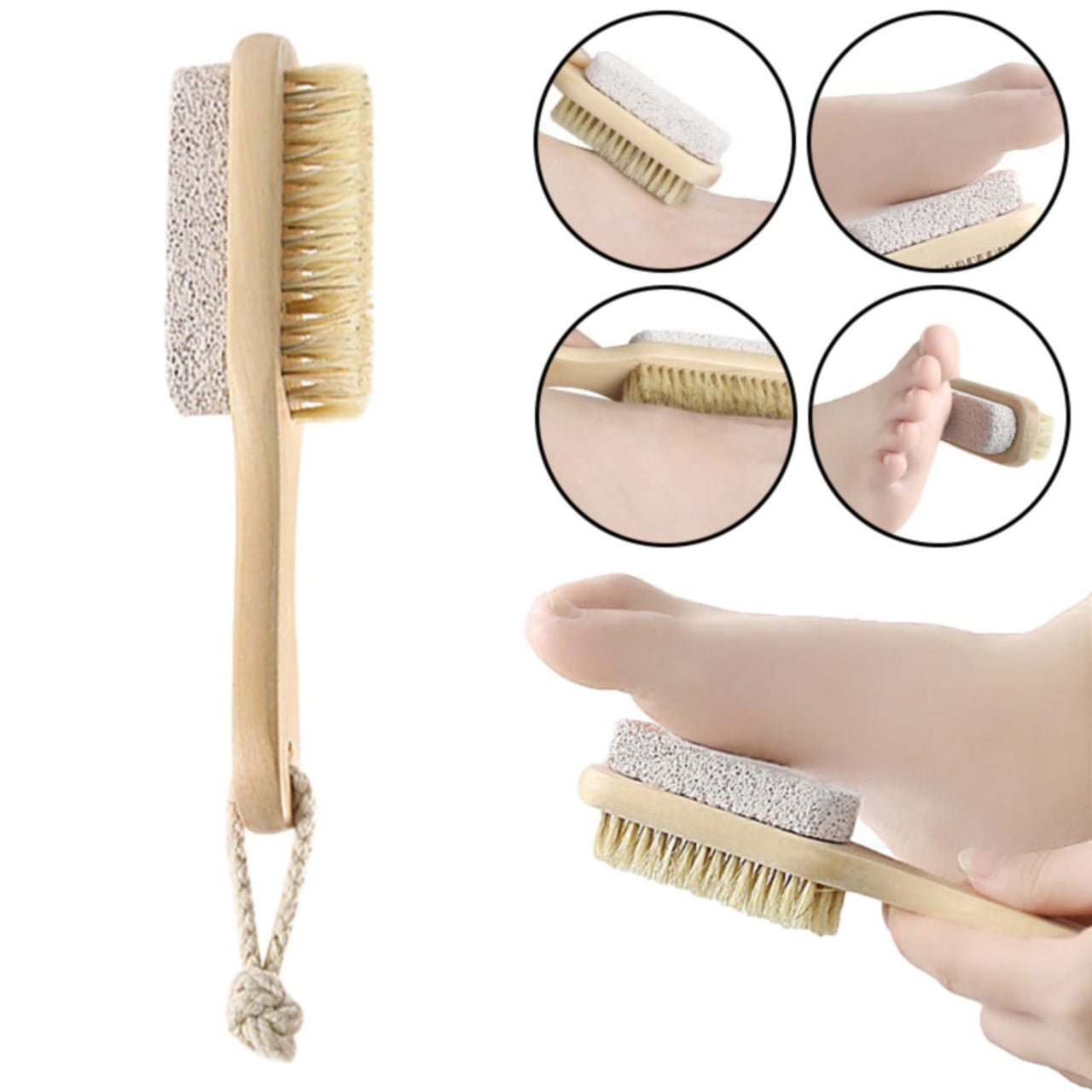 JWDX Cleaning Brush Clearance, Scrub Tool Pedicure Tools for Feet Body Brush Foot Scraper Exfoliating Wooden Pumice Stone Brush Rubbing Foot Board with Wood Grinding Foot Stone Small Brush Rubbing As shown
