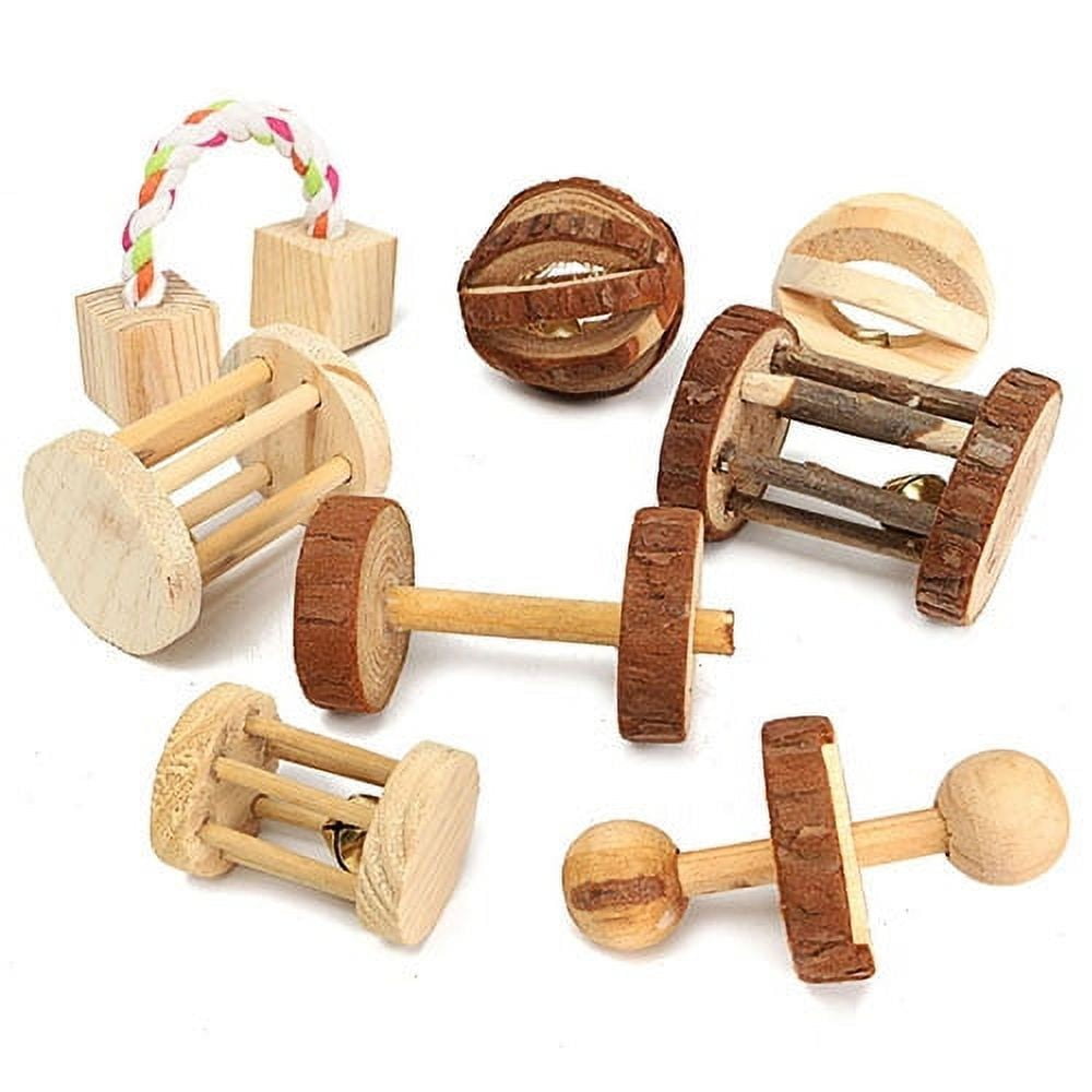 LGCASL Hamster Chew Toys Clearance! Wood Mini Exercisechew Hamster Chew Toys Wooden Pineguinea Pigsrats Chinchillastoys Accessories Care Molar Toy for Bunny Gifts A