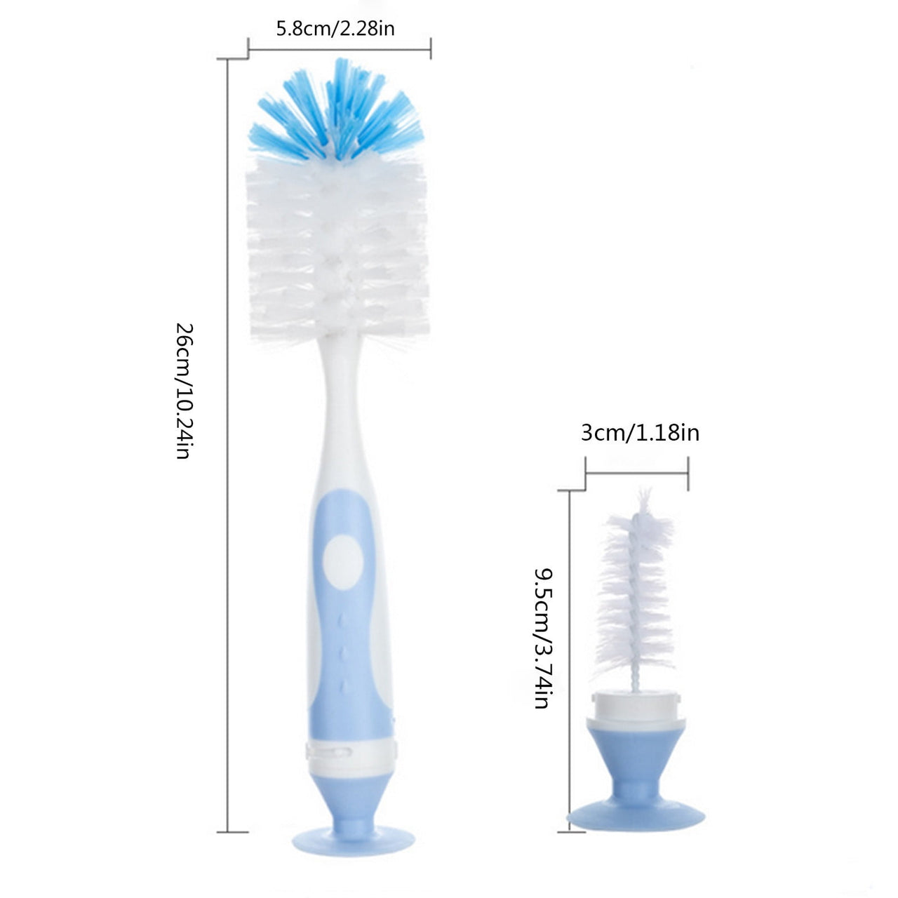 JWDX Brush, Cleaning Brush, Children Pacifier Brush Milk Bottle Water Cup Cleaning Brush Can Stand Milk Bottle Brush Function Two In One Cleaning Brush Blue