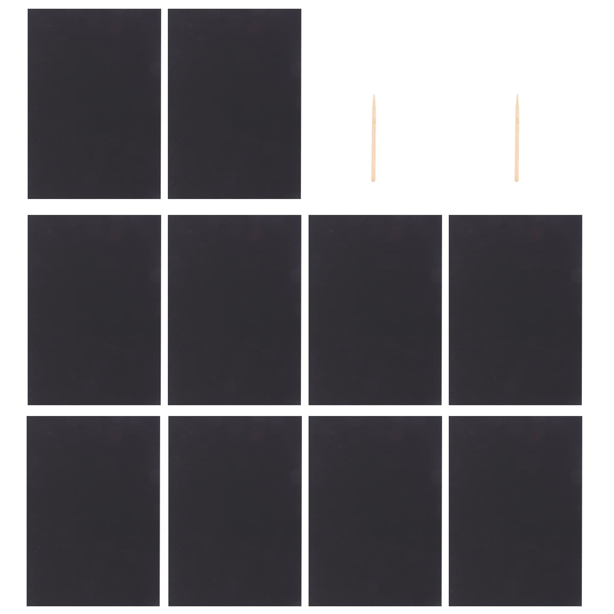 Ortofally 2 Pack of 10pcs Scratch Paper Scratching Drawing Paper Black Scratch Crafts Notes Boards Scratch Supplies 30X21cm Black