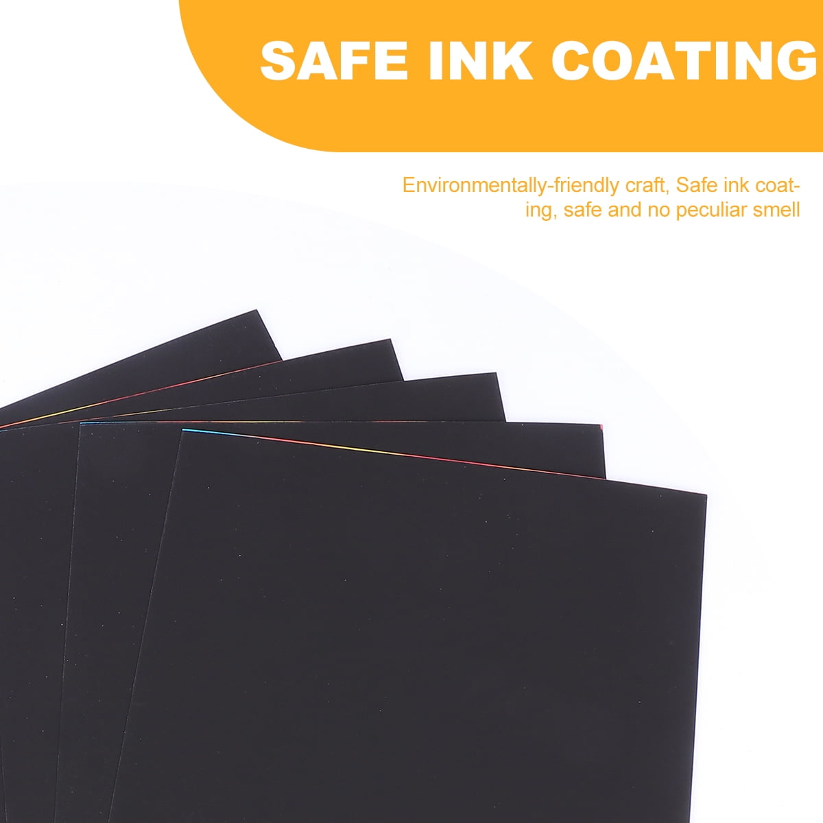 Ortofally 2 Pack of 10pcs Scratch Paper Scratching Drawing Paper Black Scratch Crafts Notes Boards Scratch Supplies 30X21cm Black