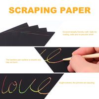 Thumbnail for Ortofally 2 Pack of 10pcs Scratch Paper Scratching Drawing Paper Black Scratch Crafts Notes Boards Scratch Supplies 30X21cm Black