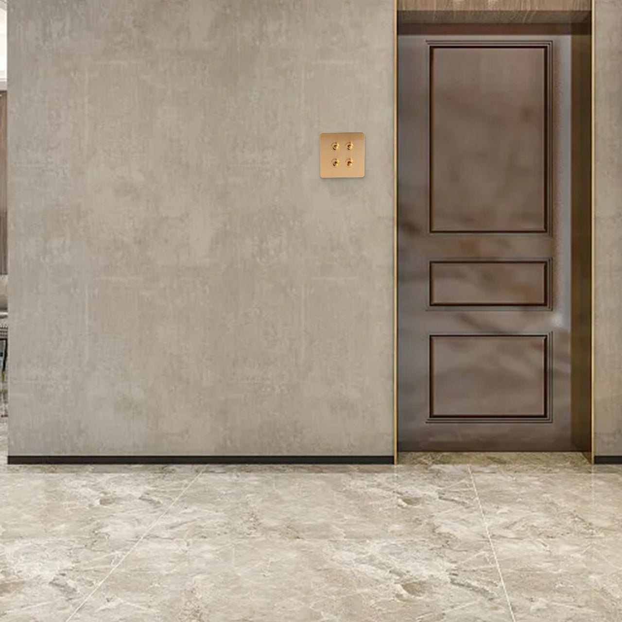 Toggle Light Rocker Switch 1/2 Way Retro Brass Plate Lever 86 Type Toggle Switch 1 Gang Smile Home 4 Gang