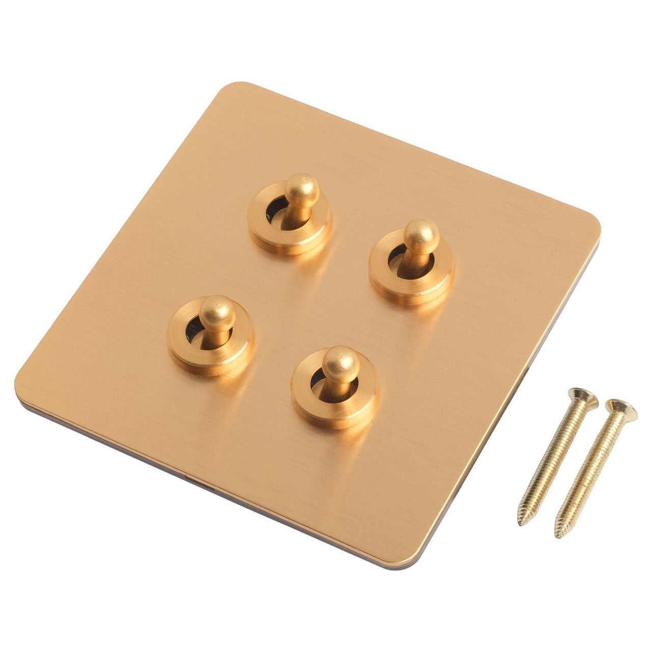 Toggle Light Rocker Switch 1/2 Way Retro Brass Plate Lever 86 Type Toggle Switch 1 Gang Smile Home 4 Gang