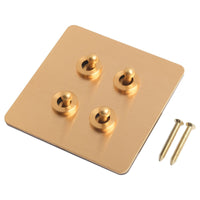 Thumbnail for Toggle Light Rocker Switch 1/2 Way Retro Brass Plate Lever 86 Type Toggle Switch 1 Gang Smile Home 4 Gang