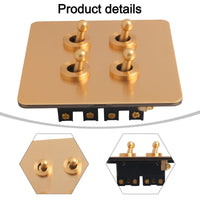 Thumbnail for Toggle Light Rocker Switch 1/2 Way Retro Brass Plate Lever 86 Type Toggle Switch 1 Gang Smile Home 4 Gang