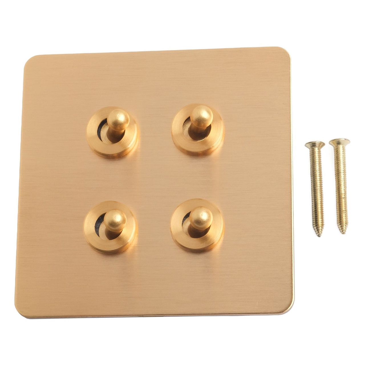 Toggle Light Rocker Switch 1/2 Way Retro Brass Plate Lever 86 Type Toggle Switch 1 Gang Smile Home 4 Gang