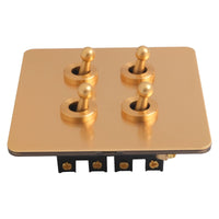 Thumbnail for Toggle Light Rocker Switch 1/2 Way Retro Brass Plate Lever 86 Type Toggle Switch 1 Gang Smile Home 4 Gang
