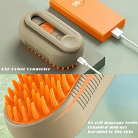 Thumbnail for Pet Spray Massage Comb with Steam - 3-in-1 Steam Grooming Brush for Cats & Dogs, Pet Hair Removal, Massage & Cleaning Spray Comb, Ergonomic & Portable, Compact & Easy to Clean,for Bathing & Grooming White