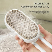Thumbnail for Pet Spray Massage Comb with Steam - 3-in-1 Steam Grooming Brush for Cats & Dogs, Pet Hair Removal, Massage & Cleaning Spray Comb, Ergonomic & Portable, Compact & Easy to Clean,for Bathing & Grooming White