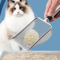Thumbnail for Stainless Steel Cat Litter Shovel - Mesh Shovel with Small Holes, Fine Mesh Sand Scoop for Litter Box Cleaning, Feces Screening Shovel, 10cm Deep for Easy Waste Separation, Comfortable Handle
