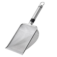 Thumbnail for Stainless Steel Cat Litter Shovel - Mesh Shovel with Small Holes, Fine Mesh Sand Scoop for Litter Box Cleaning, Feces Screening Shovel, 10cm Deep for Easy Waste Separation, Comfortable Handle