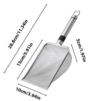 Thumbnail for Stainless Steel Cat Litter Shovel - Mesh Shovel with Small Holes, Fine Mesh Sand Scoop for Litter Box Cleaning, Feces Screening Shovel, 10cm Deep for Easy Waste Separation, Comfortable Handle