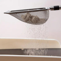 Thumbnail for Stainless Steel Cat Litter Shovel - Mesh Shovel with Small Holes, Fine Mesh Sand Scoop for Litter Box Cleaning, Feces Screening Shovel, 10cm Deep for Easy Waste Separation, Comfortable Handle
