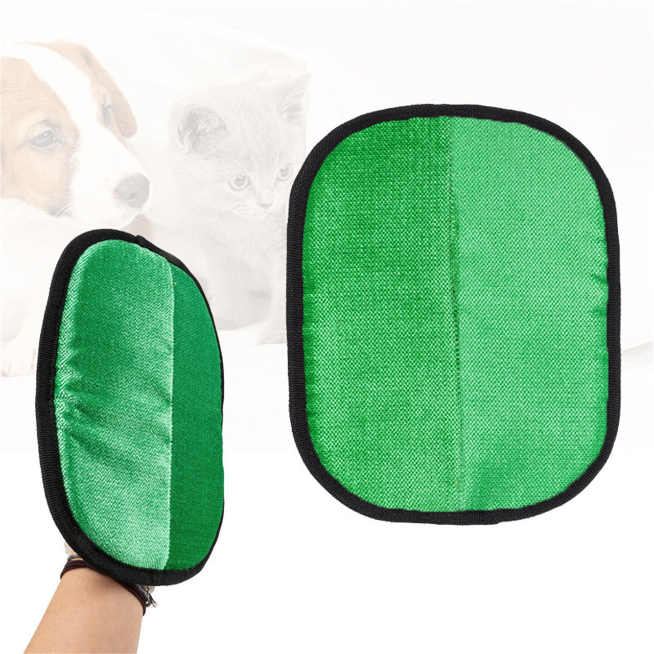 Pet Grooming Gloves,Cat Grooming Gloves for Dog & Cat,Cat Brush Glove for Carpet, Couch, Clothing, Furniture, (Green) 7.28x9.45 7.28" x 9.45" Green