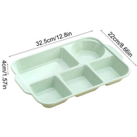 Thumbnail for Unbreakable Divided Reusable Plastic Lunch Tray with 6 Compartments, Large Portion Control Plate for Adults, Microwave & Dishwasher Safe for Daily Meals Green